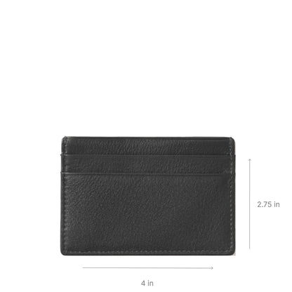 Leatherology Brown Men's Slim Credit Card Case Wallet - 4 credit card slots, center pocket for cash or receipts, slim silhouette design