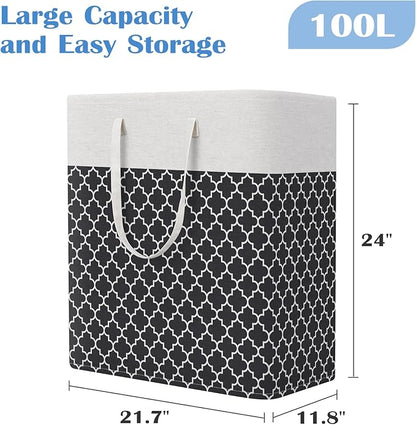 BlissTotes 3-Pack Laundry Basket, Freestanding＆Waterproof Laundry Hamper
