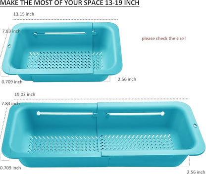 LASSHSWA Collapsible Colander for Kitchen, Over the Sink Strainer Basket for