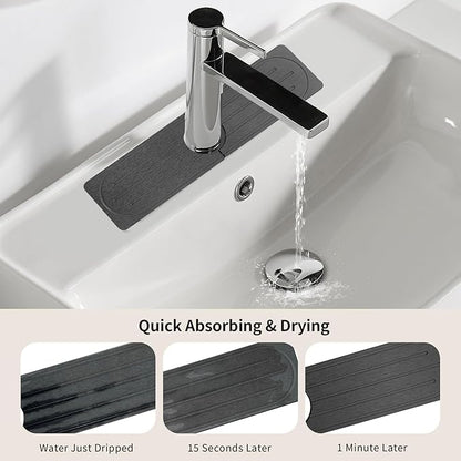 Stone Faucet Mat for Kitchen Sink, Diatomite Fast Drying Absorb Moisture Tray