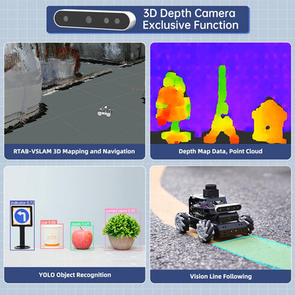 HIWONDER Robot Car with ChatGPT Large AI Models, 3D Depth Camera Mecanum-Wheel Chassis ROS2-HUMBLE Lidar SLAM Mapping Navigation Autonomous Driving, MentorPi M1 Advanced Kit with Raspberry Pi5 8GB
