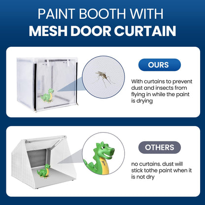 Airbrush Paint Spray Booth,with Filter & Curtain 15 inch Portable Spray Paint Booth Tool, Tool for DIY Projects, White (15inch)