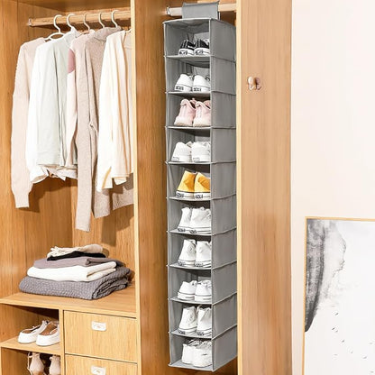 HomeBeyond 10-Shelf Hanging Closet Organizer, and Accessories, Space-Saving