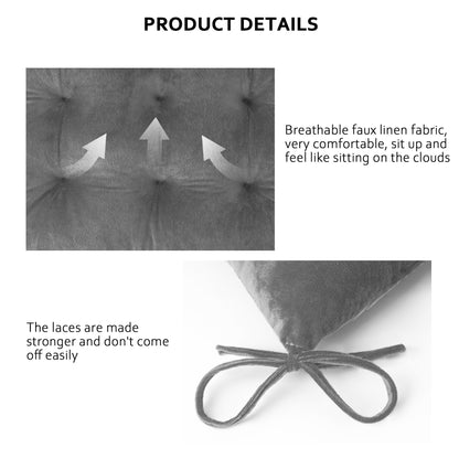 ELFJOY Rocking Chair Cushion Large Rocking Chair Pads with Ties Premium Tufted High Back and Seat Cushion 2 Piece Set Grey