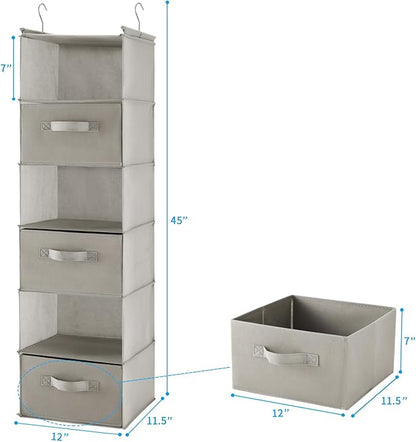 MAX Houser 6 Tier Shelf Hanging Closet Organizer, Closet Hanging Shelf