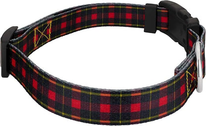 Country Brook Petz - Buffalo Plaid Everyday Dog Collar and Leash - Plaid and Argyle Collection Featuring Charming Designs (1 Inch, Large)