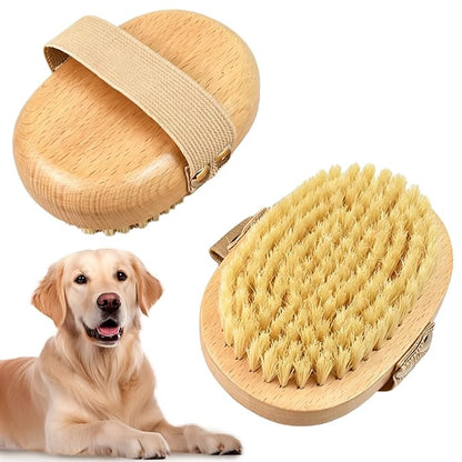Soft Boar Bristle Pet Palm Brush for Short Haired Dogs Cats, Reduce Shedding, Ergonomic Easy-Hold Design, Reduces Wrist Stress for Daily Grooming