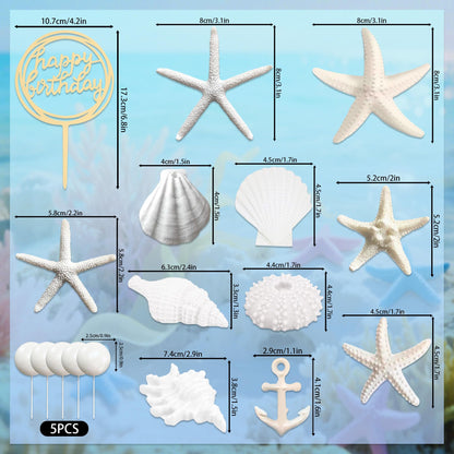 Beach Cake Topper Shells Cake Toppers Starfish Conch Cake Toppers