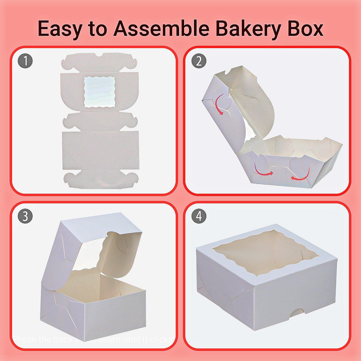 SLShePack 80 Pack 4x4x2 Inches Small Bakery Treat boxes Cookies Boxes Mini Baking Boxes for Cake,Pie, Cinnamon Roll Treat,Chocolate Truffle Box Party Wedding Favor