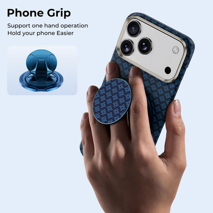 BENKS ArmorPop Magnetic Phone Grip & Stand for MagSafe, 360° Rotation Adjustable Phone Ring Holder for iPhone 17/16/15/14/13/12 Series, Durable Kevlar Design