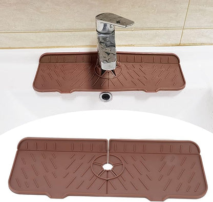 OUKENS Sponge Holder for Kitchen Sink, Silicone Faucet Mat for Kitchen Sink