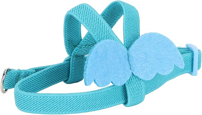 Parrot Bird Harness Leash, Adjustable Parrot Nylon Anti Bite Flying Training Rope, Pet Outdoor Traction Lead, Bird Parrot Flight Suit with Leash for Parakeets Cockatiels Conures Budgies(M-Blue)