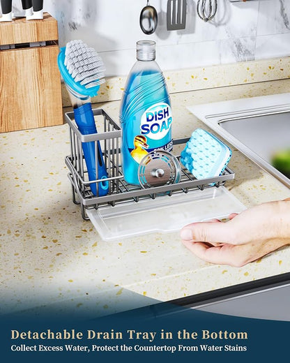 Consumest Sponge Holder for Kitchen Sink, Sink Caddy Organizer