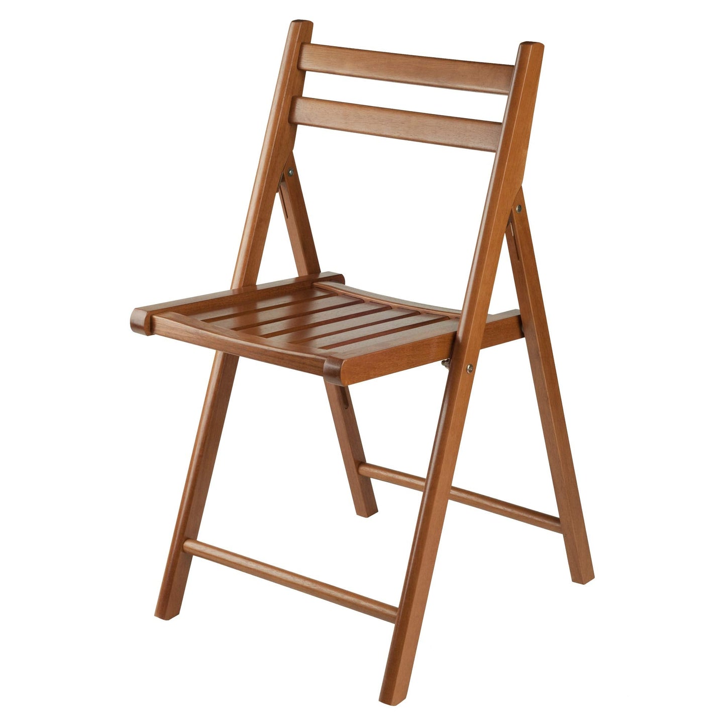 Winsome Robin Folding Chair Set of 4 in Teak, Convenient & Lightweight Portable Kitchen & Dining Chairs for Small Homes & Apartments, Indoor & Outdoor Foldable Seating