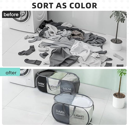 TECHMILLY Collapsible Laundry Basket Durable Pop Up Hamper