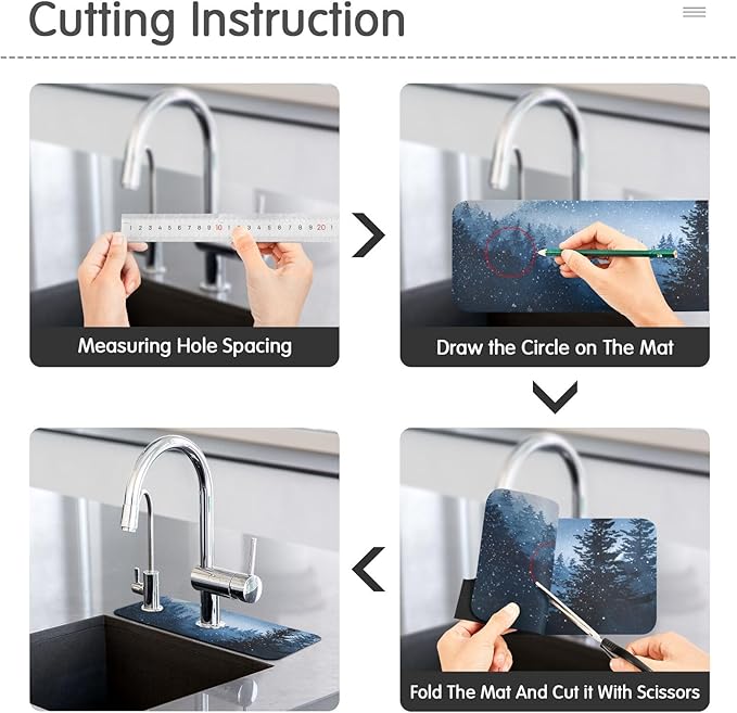 Kitchen Sink Splash Guard 1 PC 30 Inch Sink Faucet Mat Splash Guard