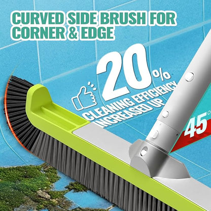 18" Pool Brush Head for Cleaning Swimming Pool Walls, Curved Ends