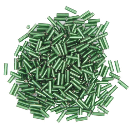 EuTengHao 9600pcs Tube Beads Kit Glass Bugle Seed Beads Small Craft Beads for DIY Bracelet Necklaces Crafting Jewelry Making Supplies with Two Crystal String (7mm, 400 Per Color, 24 Colors)