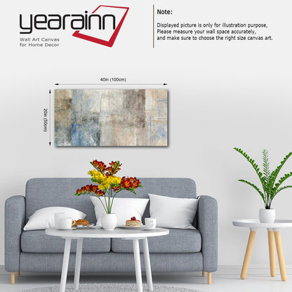 yearainn Large Abstract Canvas Wall Art for Living Room Wall Decor Brown Abstract Canvas Prints Artwork Blue Abstract Canvas Pictures for Bedroom Home Office Wall Decorations Ready to Hang 20" X 40"