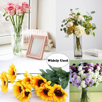 Yesok 100Pcs Floral Wire Stem Plastic Artificial Flower Floral Green Stem Wire DIY Craft Bouquet Making Floral Arrangement Tools