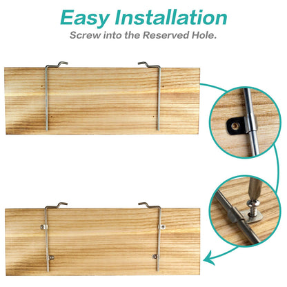 Pegboard Shelves, 16" x 6" Large Peg Board Racks 2Pack Wall Organizer Shelf, 1/4 inch Heavy Duty Metal Brackets Fit All Pegboards, Wood Slats, Craft Garage Workbench Office Shelving Accessories (Wood)