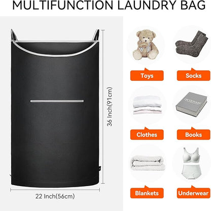 XL Hanging Laundry Hamper, Over Door/Wall Mount, Large Capacity, Modern Design