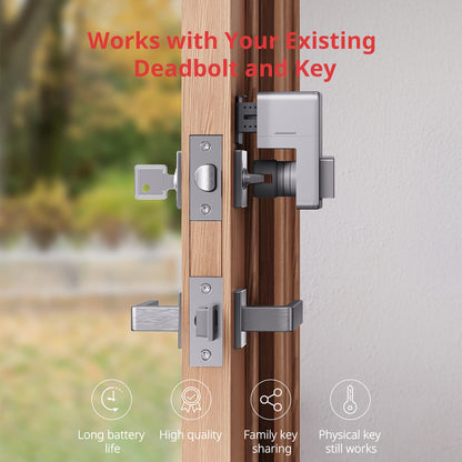 SwitchBot Smart Lock WiFi, Keyless Entry Door Lock, Smart Door Lock Front Door, Electronic Smart Deadbolt, Fits Your Existing Deadbolt in Minutes,Great for Airbnbs, Vacation Rentals and More