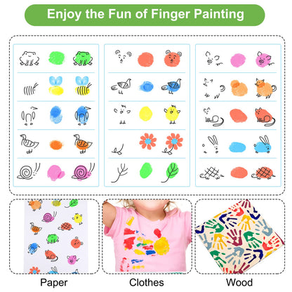 Aodaer 16 Pack Round Craft Ink Pad 7 Inches Rainbow Fingerprint Ink Pad Washable Painting Ink Pad Color Stamps Partner for DIY Wood Fabric, Projects, Rubber Stamps