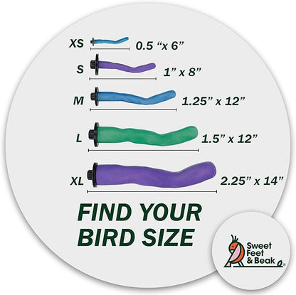 Sweet Feet and Beak Safety Pumice Perch - Trims Nails and Beak - Promotes Healthy Feet - Safe Non-Toxic Bird Supplies for Bird Cages - Small 8" - Purple