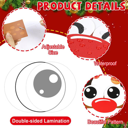 Qyeahkj 24 Sets Christmas Headbands Craft Kits Xmas Reindeer DIY Paper Crown Crafts for Winter Elk Reindeer Eyes Nose and Horn Stickers Holiday Home Activities Winter Party Favors
