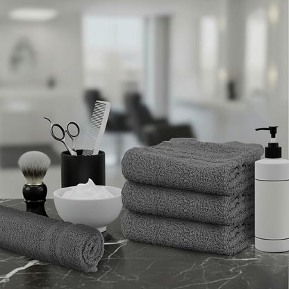 24 Pack Dark Grey Hand Towel 100% Cotton Spa Towel – 16x27 inches Highly
