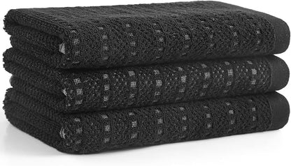 SALAS Kitchen Dish Towels, Bulk Cotton Kitchen Hand Towels, 390 GMS Plaid Dish