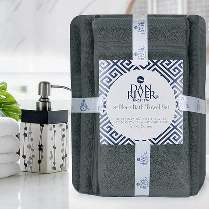 DAN RIVER 8 PC Luxury Bath Towels