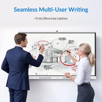 NEWORK Smart Board, 55" All-in-One Interactive Whiteboard, Google EDLA Certified, 48MP CMOS Sensor 4K UHD Camera, 8 AI Noise-Canceling Mics, for Professional Business Meetings and Classroom