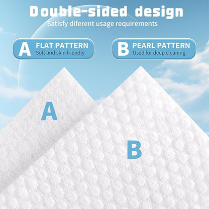 100 Count Disposable Face Towel, Biodegradable Facial Dry Wipes, Super Soft &