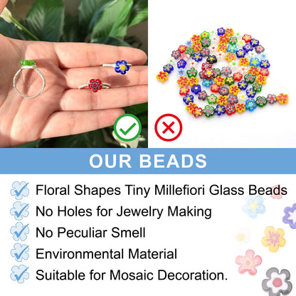 Youway Style Millefiori Glass Mosaic Tiles for Crafts, Flower Mosaic Glass Pieces for DIY Crafts Supplies,Mosaic Garden Craft Kits