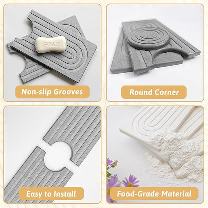 Diatomite Sink Protector for Kitchen, Super Absorbent Soap Drying Ttray Sponge