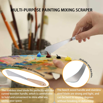 33 Pieces Paint Brush Set, Artist Series, Nylon Bristles with Round, Filbert, Flat, Fan, Angle, Detail Brush, Palette Knife,Suitable for Artists and Beginners for Acrylic Painting, Oil, Watercolor..