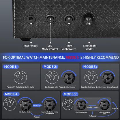 hightall Luxury Automatic Watch Winder for Rolex/Omega/Cartier | 6+6 for Automatic Watches with Whisper-Quiet Motor (<5dB), Anti-Scratch Memory Foam & Stable Base | Snakeskin PU,With Plug