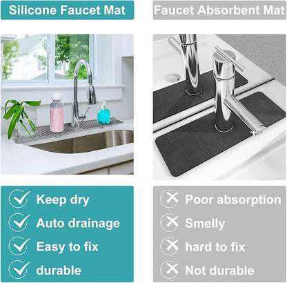 30 Inch Kitchen Sink Splash Guard, Large Size Faucet Mat