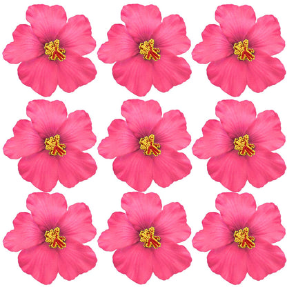 Arvintas 20 PCS Light Pink Hawaiian Faux Flowers Hibiscus Flowers Hawaii Party Summer Party DIY Foam Hibiscus Flower for Tabletop Decoration Favors Supplies (No Clip)