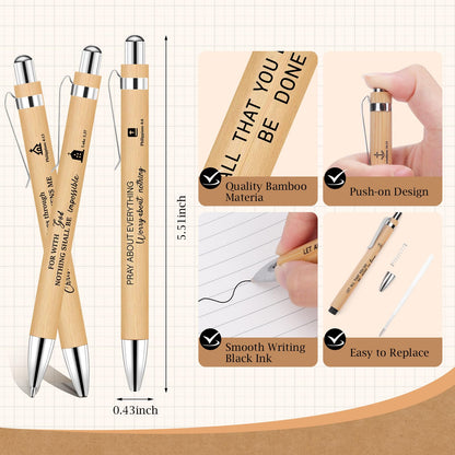 NEOACT 150 Pcs/50 Set Christian Gifts Bulk,Spiral Notebook with Bible Ballpoint Pen and Christian Bookmark,Prayer Journal Christmas Gifts for Staffs Coworkers Teachers Church Members & Pastor