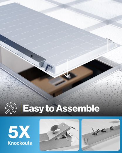 Sunco 2x4 LED Flat Panel Light Drop Ceiling Office Shop Commercial Warehouse Fixture, 6500 Lumens, Selectable Features, 30W/40W/50W, 4000K/5000K/6000K, Dimmable (0-10V), Dustproof ETL 4 Pack