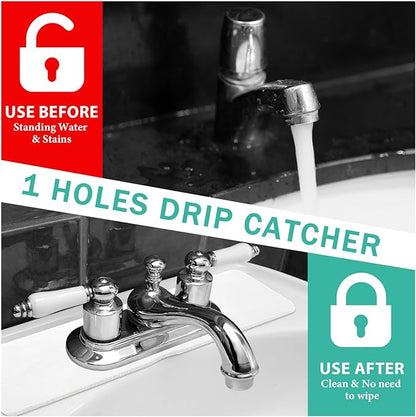 Tioncy 2 Pcs Faucet Mat Sink Splash Guard Oval-hole Oval Splash Pad