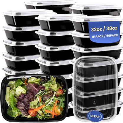 38oz Meal Prep Containers 15 Pack, BPA Free Food Storage Containers