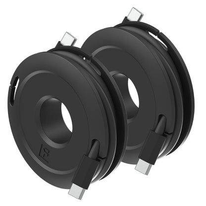 Side Winder Mini and Max Headphone, Earbud and Charging Cable Winder and Organizer Perfect for Wrapping Earbuds and Cords for Travel and Organization 2-Pack (Black, Max)