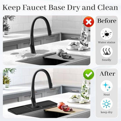 PoYang 17.7 Inch Faucet Mat for Kitchen Sink Splash Guard Behind Faucet