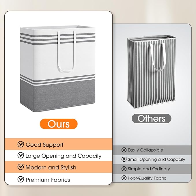 4 Pack Large Laundry Baskets, Laundry Hampers, Freestanding Waterproof