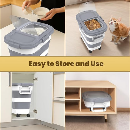 HOYTAMDA 25-35Lbs Rice Container, Collapsible Airtight Food Storage Containers