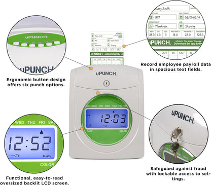 uPunch Electronic Non-Calculating Time Clock (HN3000)
